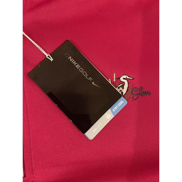 Men’s Nike Golf Pullover NWT Large Red Dri-fit 1/4 Zip Long Sleeve Heron Glen - Picture 10 of 11